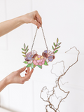 Stained Glass Flowers Suncatcher