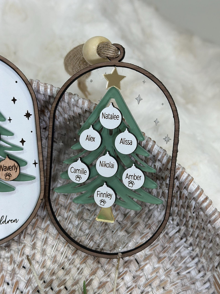 Personalized Family Tree Ornament Christmas Keepsake