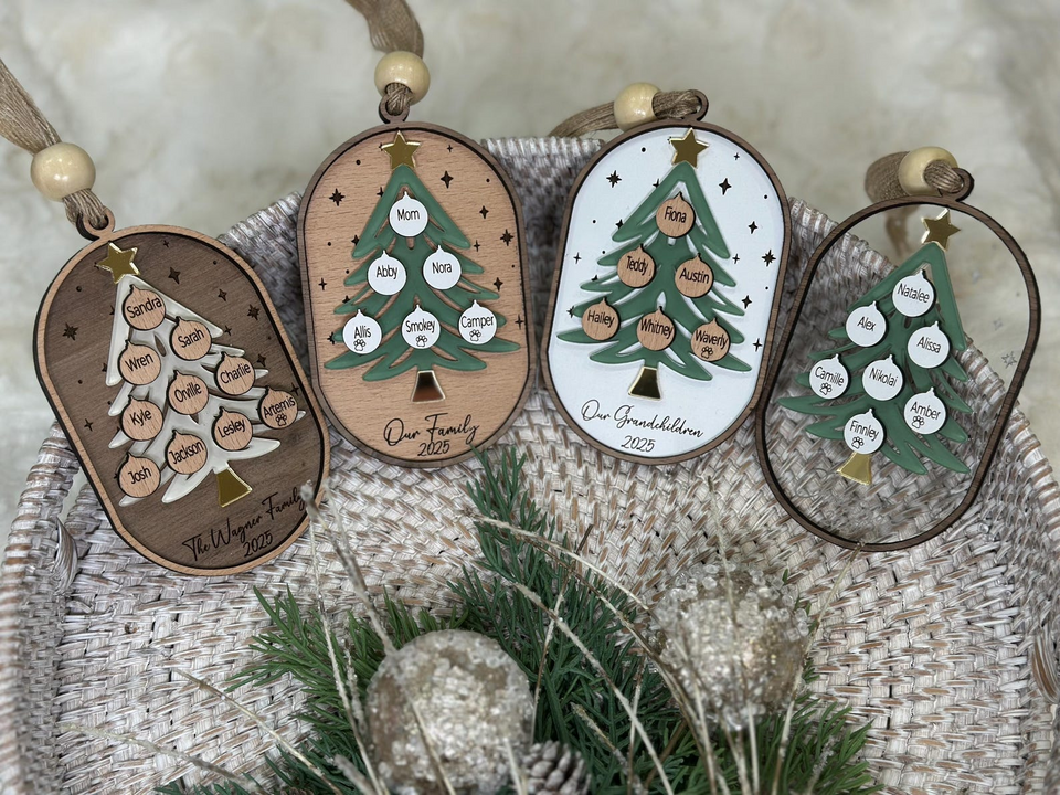 Personalized Family Tree Ornament Christmas Keepsake