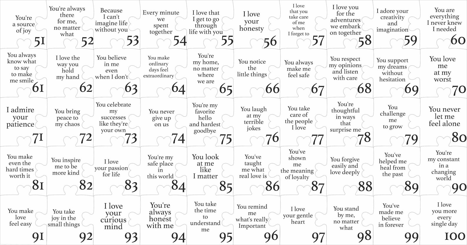 Personalized "Reasons I Love You" Wooden Puzzle Gift