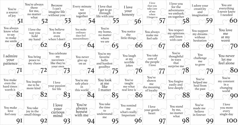 Personalized "Reasons I Love You" Wooden Puzzle Gift