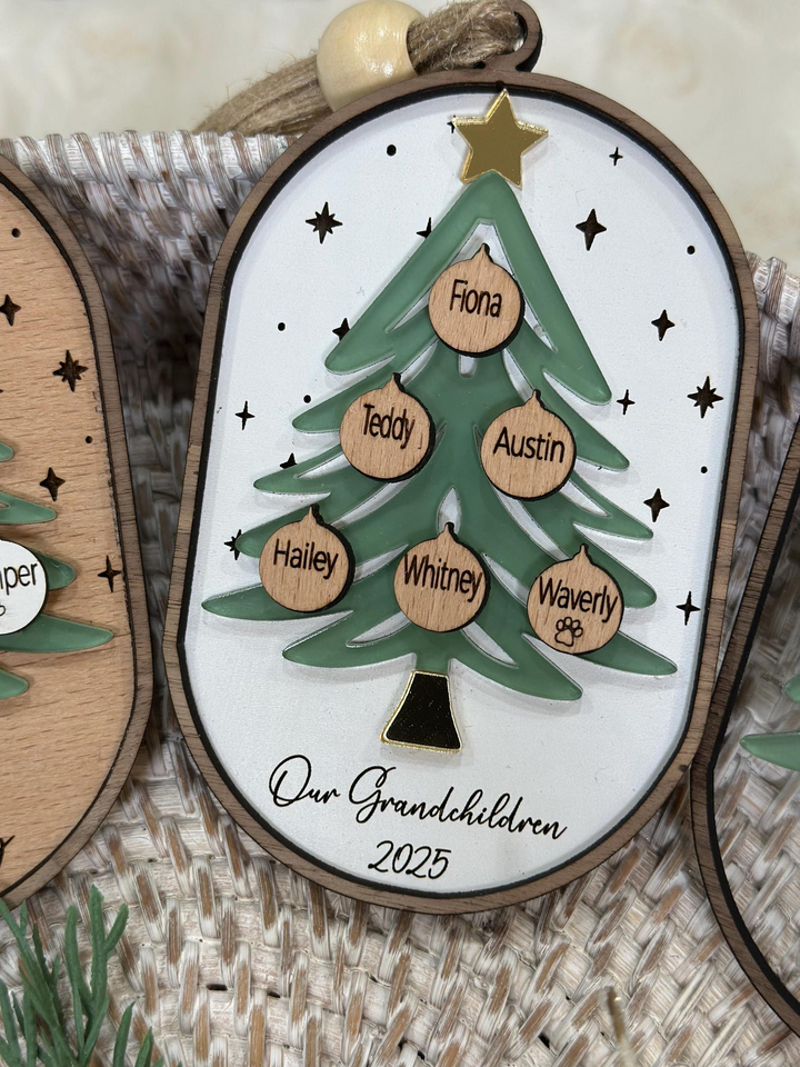 Personalized Family Tree Ornament Christmas Keepsake
