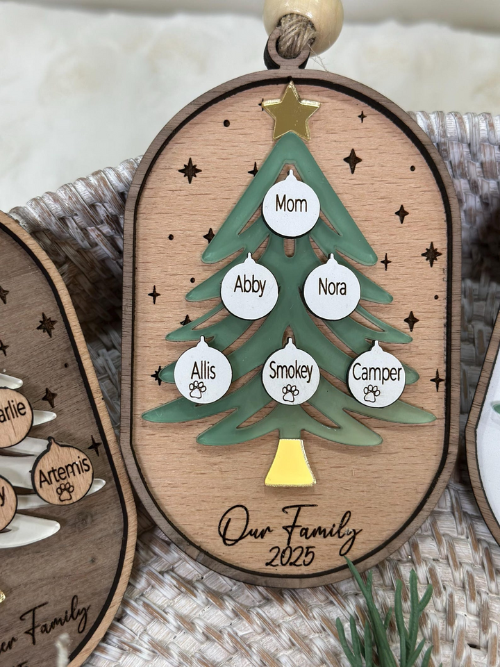 Personalized Family Tree Ornament Christmas Keepsake