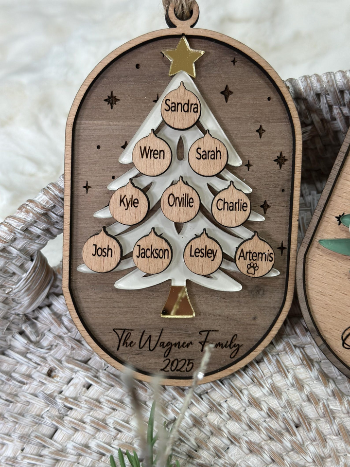 Personalized Family Tree Ornament Christmas Keepsake