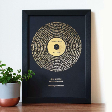 Personalized Metallic Foil Song Lyrics Art Print