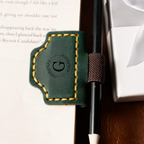 Personalized Leather Magnetic Bookmark with Pen Clip