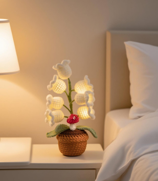 Crochet Lily of the Valley Night Lamp Handmade Flower Light