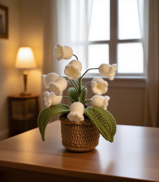 Crochet Lily of the Valley Night Lamp Handmade Flower Light