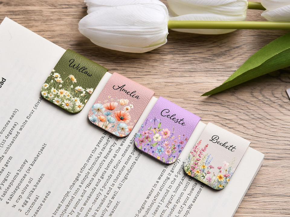 Personalized Birth Flower Magnetic Bookmark