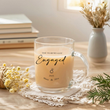 Personalized Engagement Glass Mug Wedding and Bridal Gifts