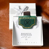 Personalized Leather Magnetic Bookmark with Pen Clip