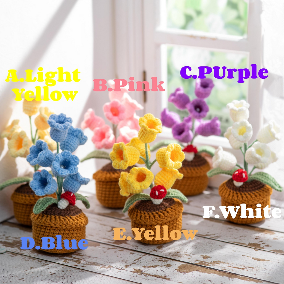 Crochet Lily of the Valley Night Lamp Handmade Flower Light