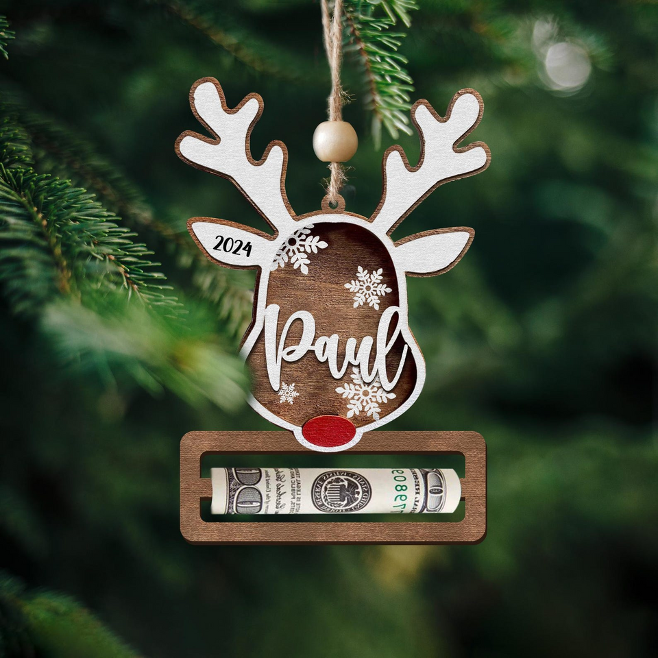 Personalized Christmas Money Holder Ornament