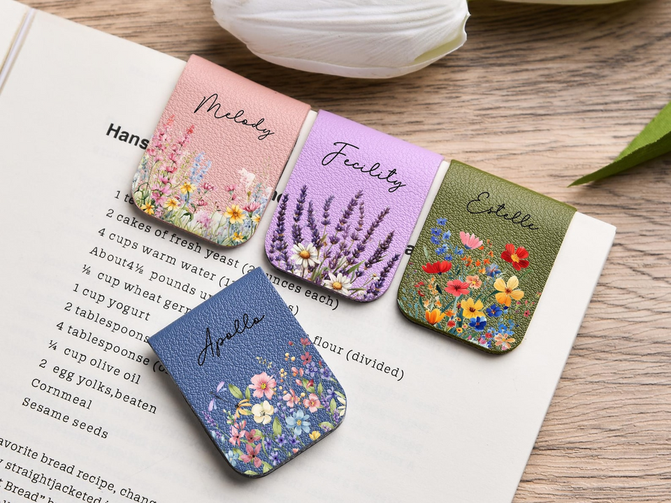 Personalized Birth Flower Magnetic Bookmark