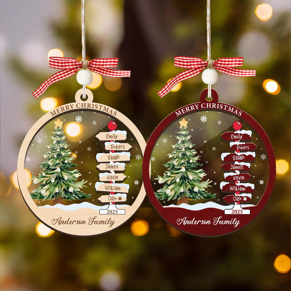 Personalized Family Name Christmas Tree Ornament