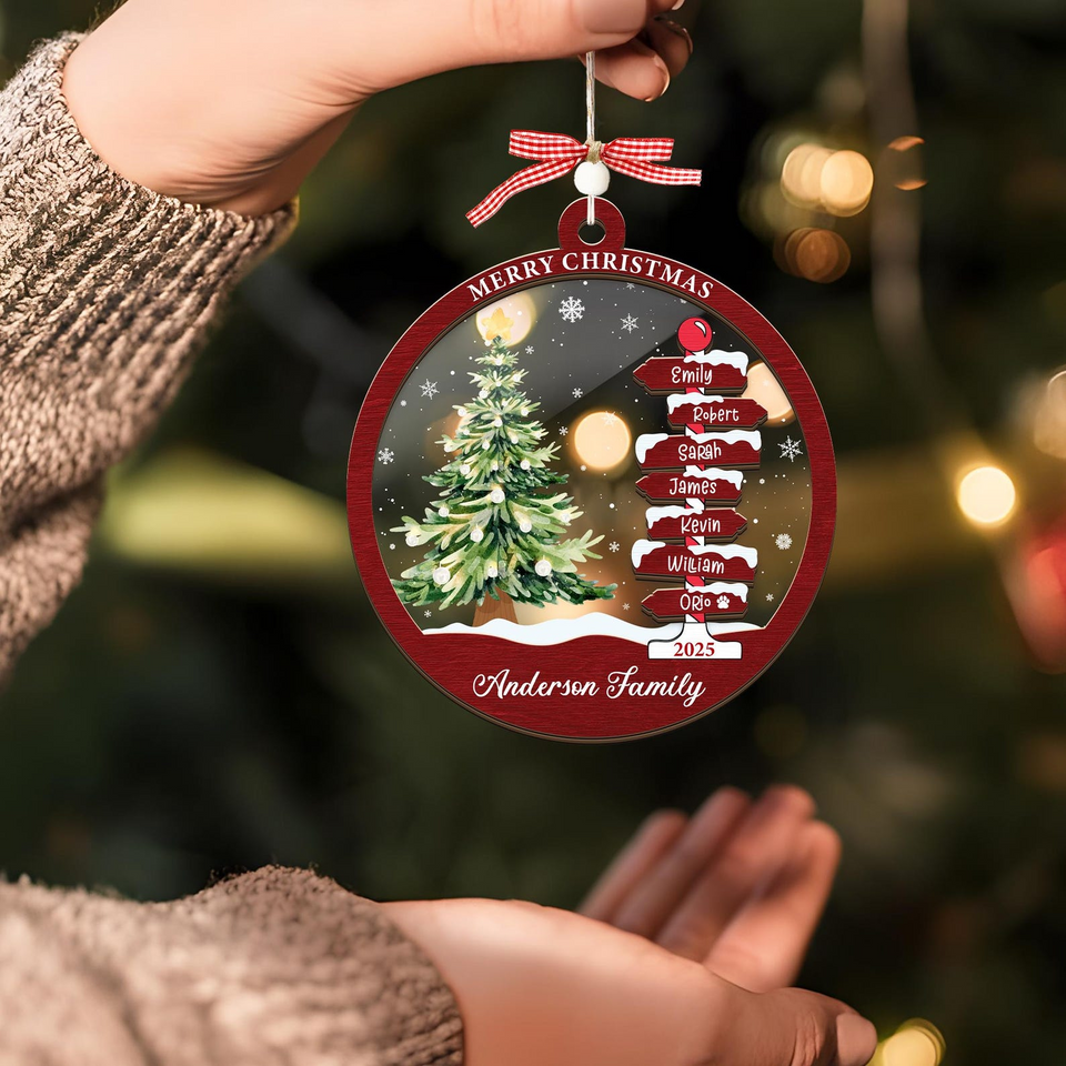 Personalized Family Name Christmas Tree Ornament