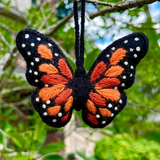 Handmade Monarch Butterfly Wool Christmas Ornament
