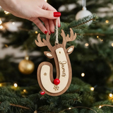 Personalized Reindeer Letter Ornaments with Name