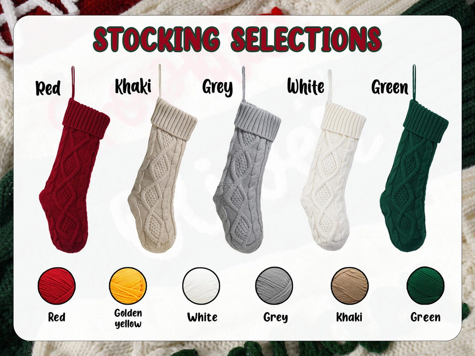 Personalized Christmas Knitted Stocking with Name