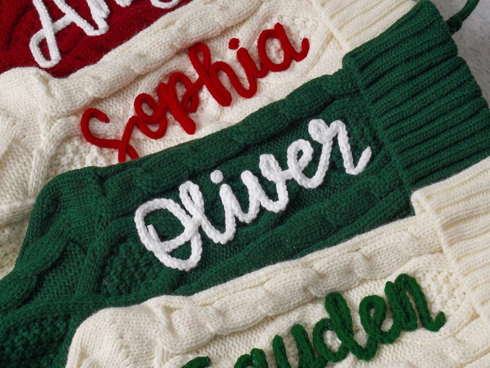 Personalized Christmas Knitted Stocking with Name