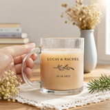 Personalized Engagement Glass Mug Wedding and Bridal Gifts
