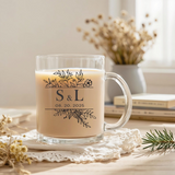 Personalized Engagement Glass Mug Wedding and Bridal Gifts