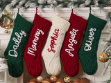 Personalized Christmas Knitted Stocking with Name