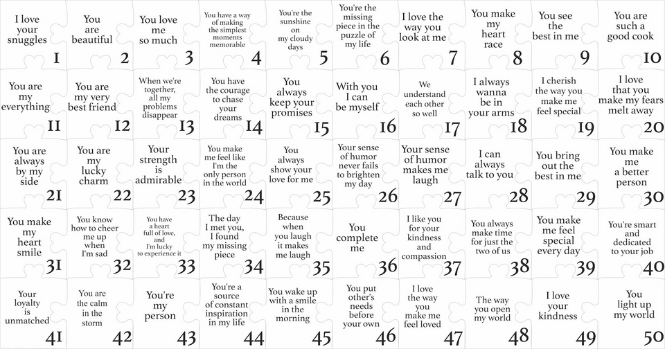 Personalized "Reasons I Love You" Wooden Puzzle Gift