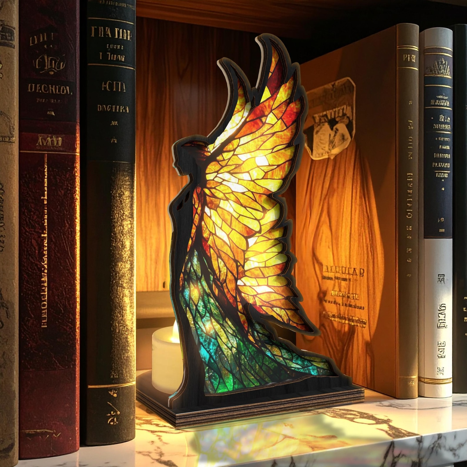 Fantasy Fairy Book Nook with Cozy Candle Glow