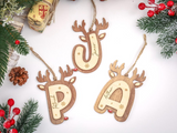Personalized Reindeer Letter Ornaments with Name
