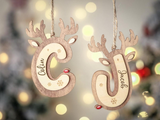 Personalized Reindeer Letter Ornaments with Name