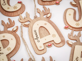Personalized Reindeer Letter Ornaments with Name