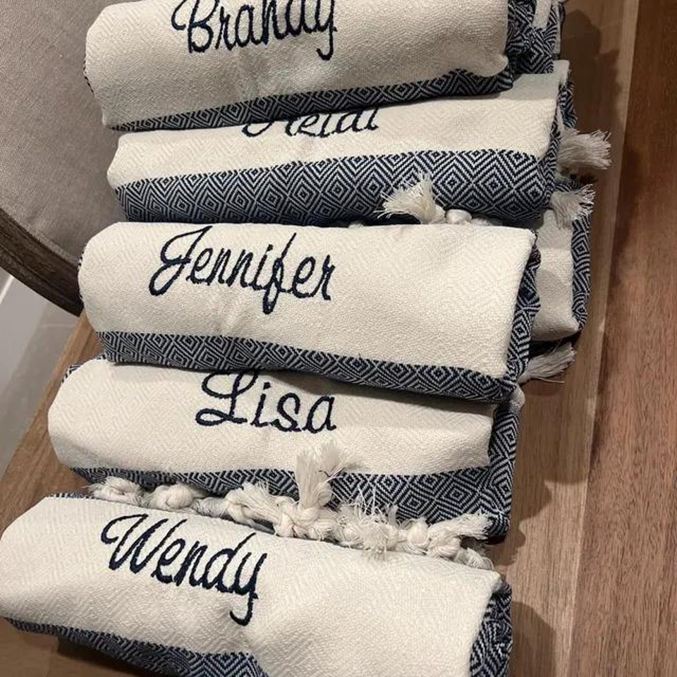Personalized Beach Towel Bridesmaid and Wedding Gift