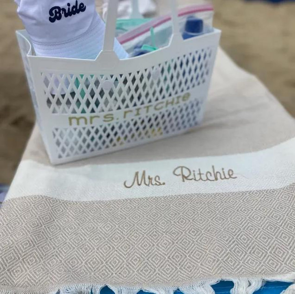 Personalized Beach Towel Bridesmaid and Wedding Gift
