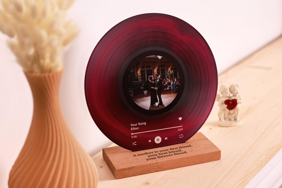 Personalized Vinyl Record with Photo Acrylic Song Plaque