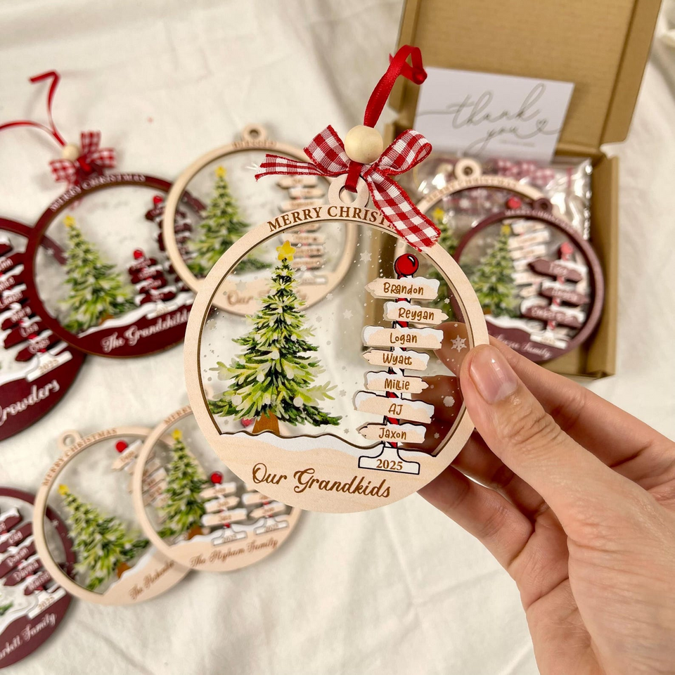 Personalized Family Name Christmas Tree Ornament