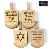 Personalized Wooden Dreidel – Baby’s First Hanukkah