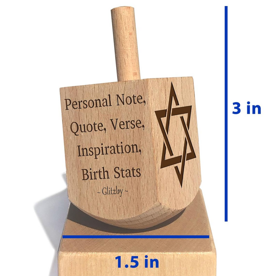 Personalized Wooden Dreidel – Baby’s First Hanukkah
