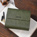 Personalized Green Leather Watch Box & Travel Roll
