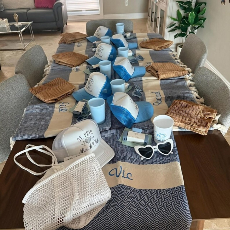 Personalized Beach Towel Bridesmaid and Wedding Gift