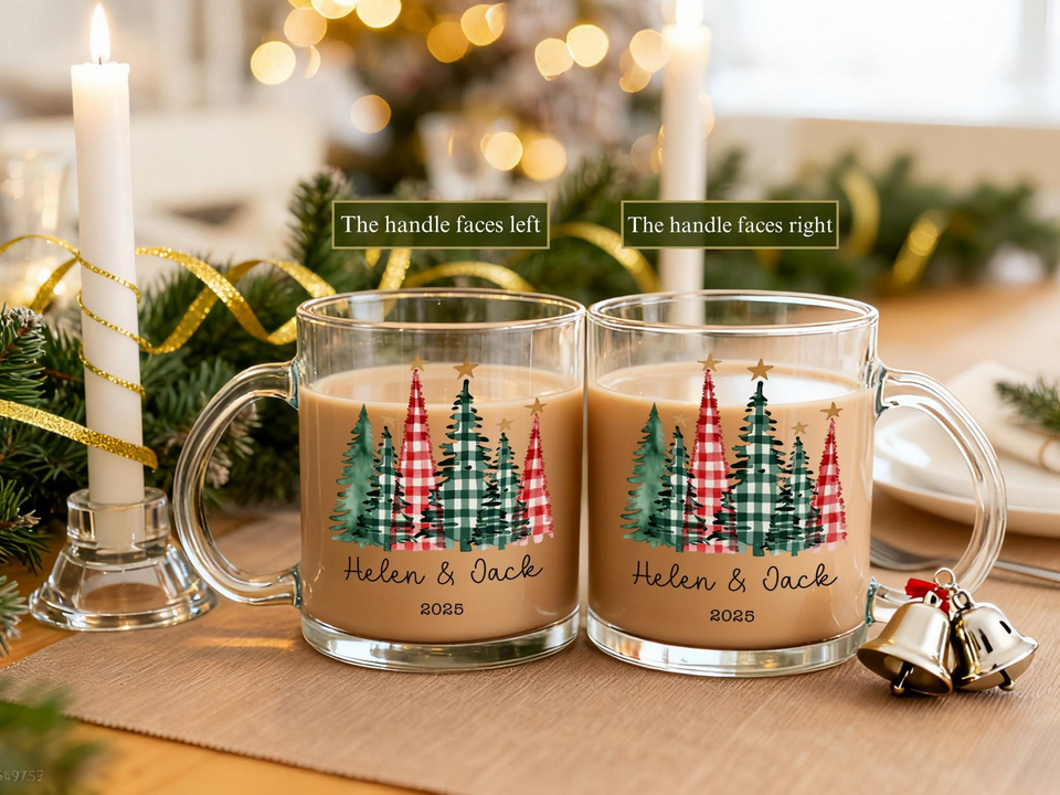 Personalized Couple Christmas Glass Mug Gift