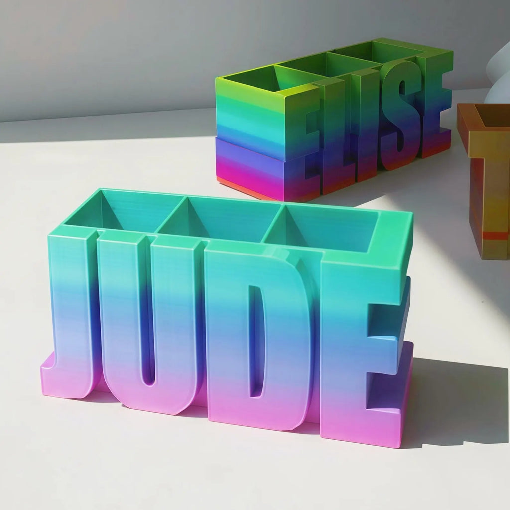 Personalized Rainbow Pen Holder 3D Printed Desk Organizer