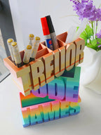 Personalized Rainbow Pen Holder 3D Printed Desk Organizer