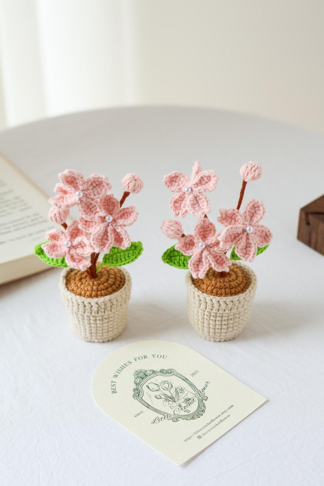 Handmade Crochet Flower in Pot Personalized Gift