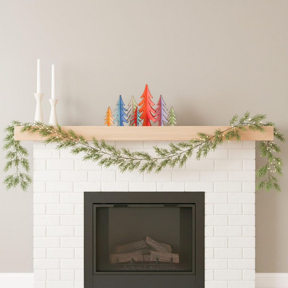 Colorful Wooden Christmas Trees Decor