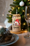 Personalized Christmas Tumblers Iced Coffee Glass Cup with Lid Gift for Friends
