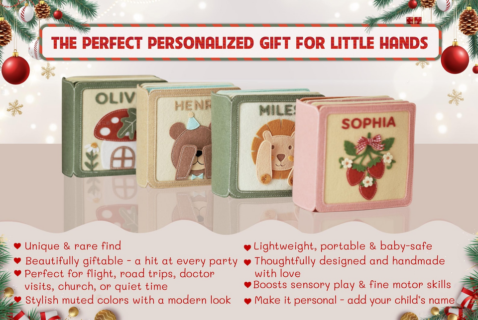 Personalized Handmade Felt Quiet Book for Baby