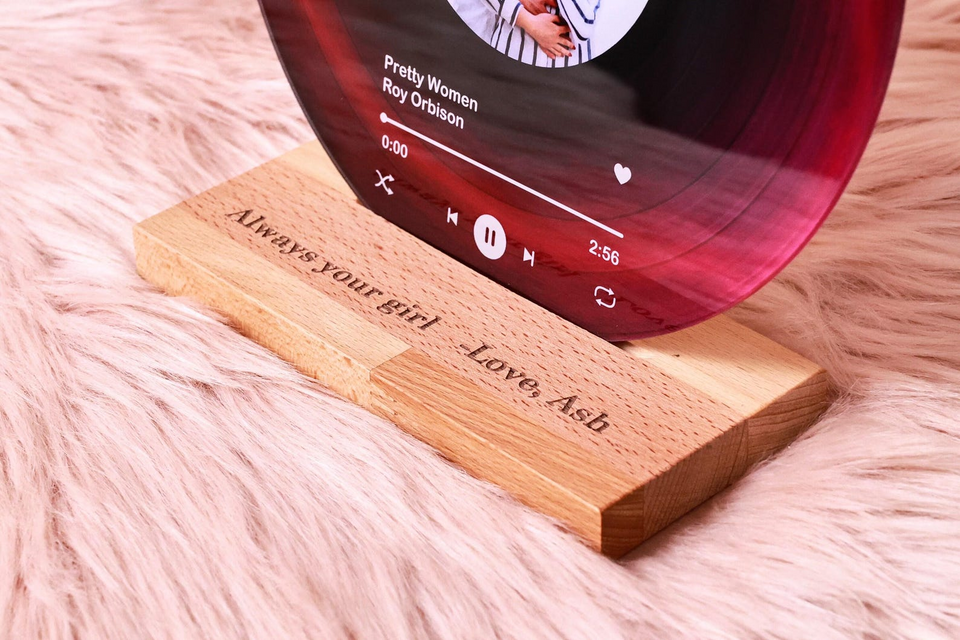 Personalized Vinyl Record with Photo Acrylic Song Plaque