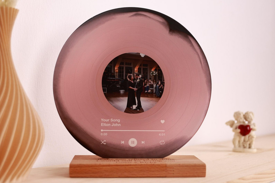Personalized Vinyl Record with Photo Acrylic Song Plaque
