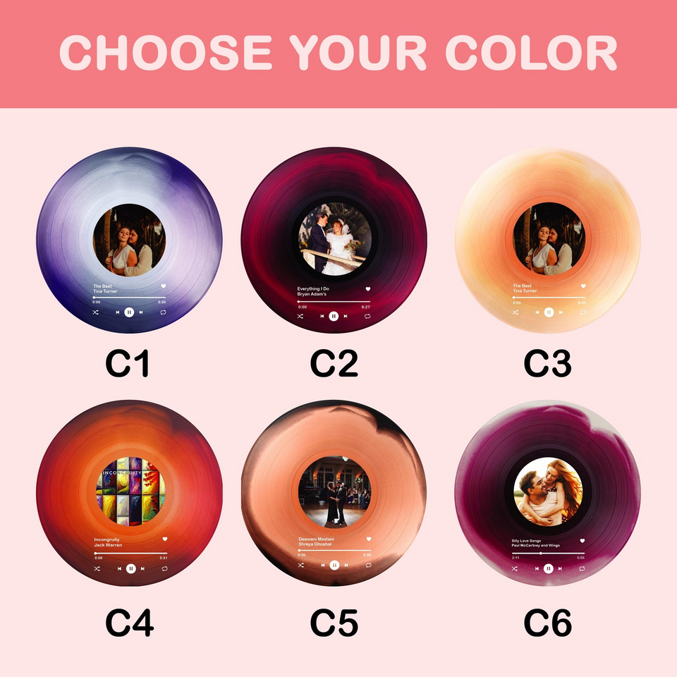 Personalized Vinyl Record with Photo Acrylic Song Plaque